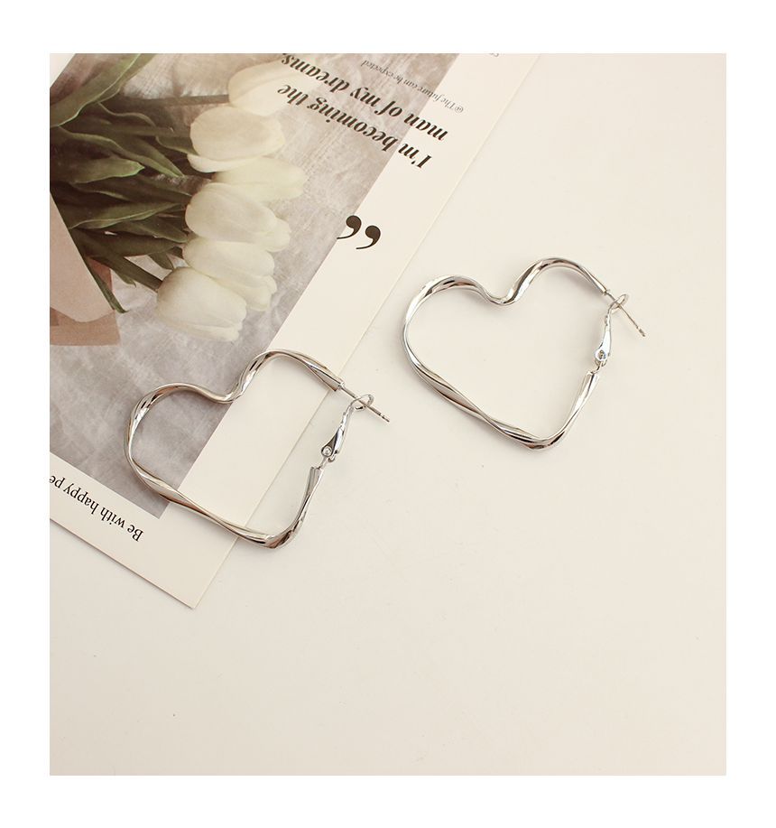 Earring Clip-On / Heart Hoop
