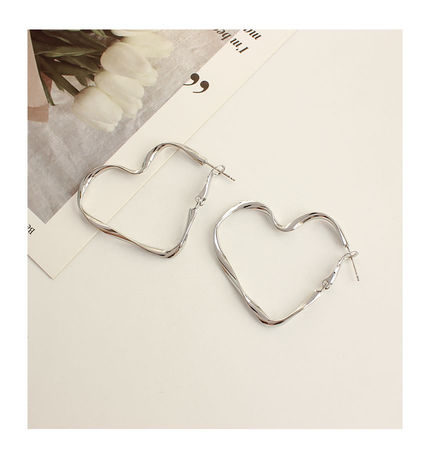 Earring Clip-On / Heart Hoop