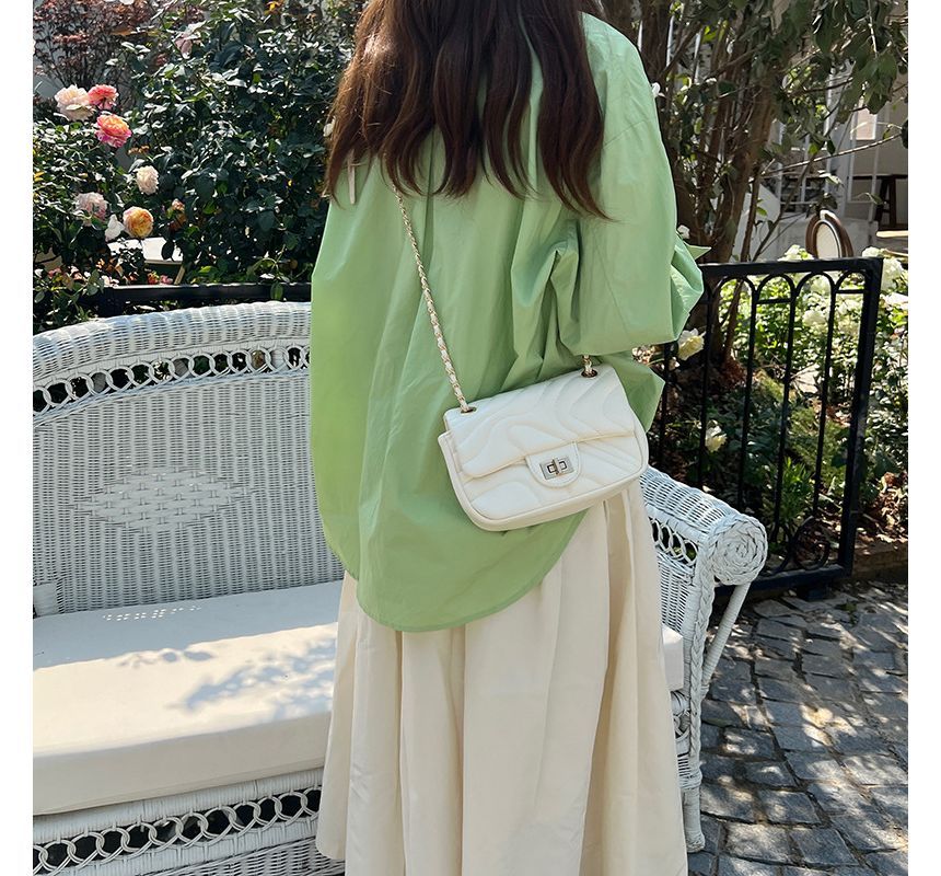 Crossbody Flap Leather Bag Faux