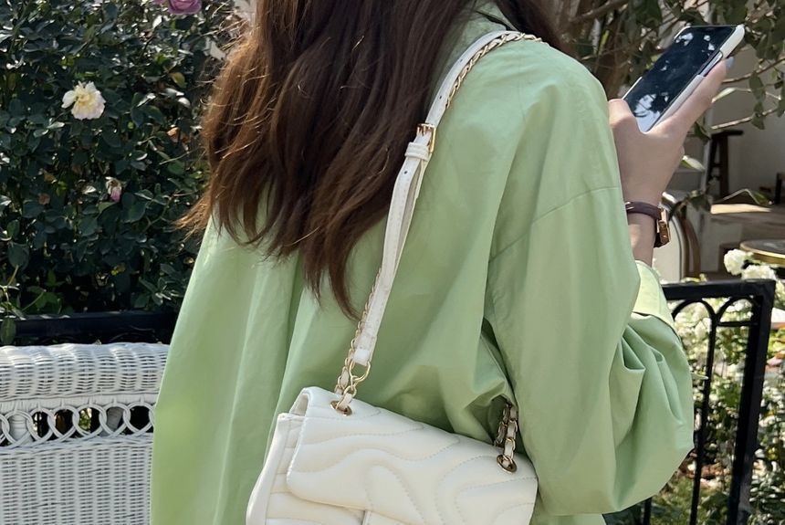 Crossbody Flap Leather Bag Faux