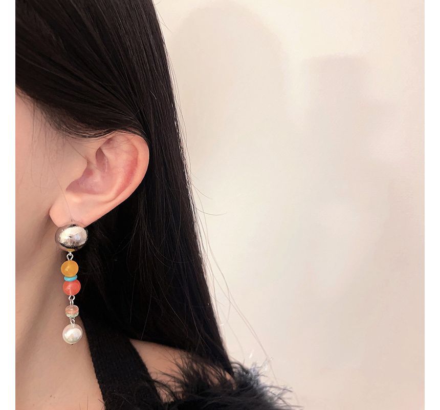 Alloy Pearl Bead Faux Glass Earring Dangle