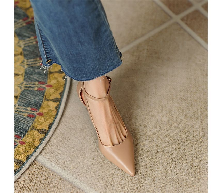 Sandals Strap Heel Plain Stiletto Ankle