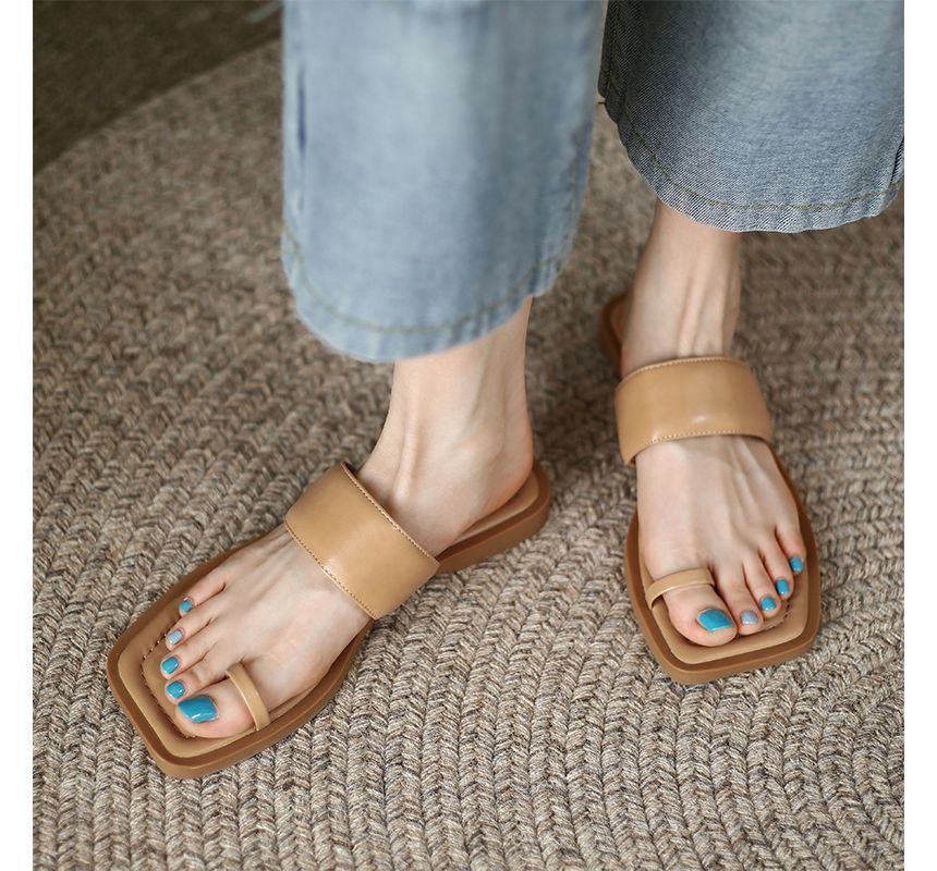 Loop Sandals Slide Flat Toe