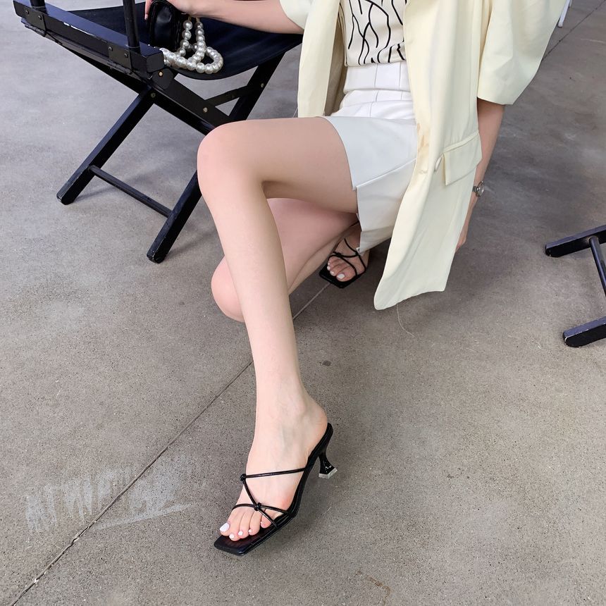 Slide Sandals High Heel Strappy