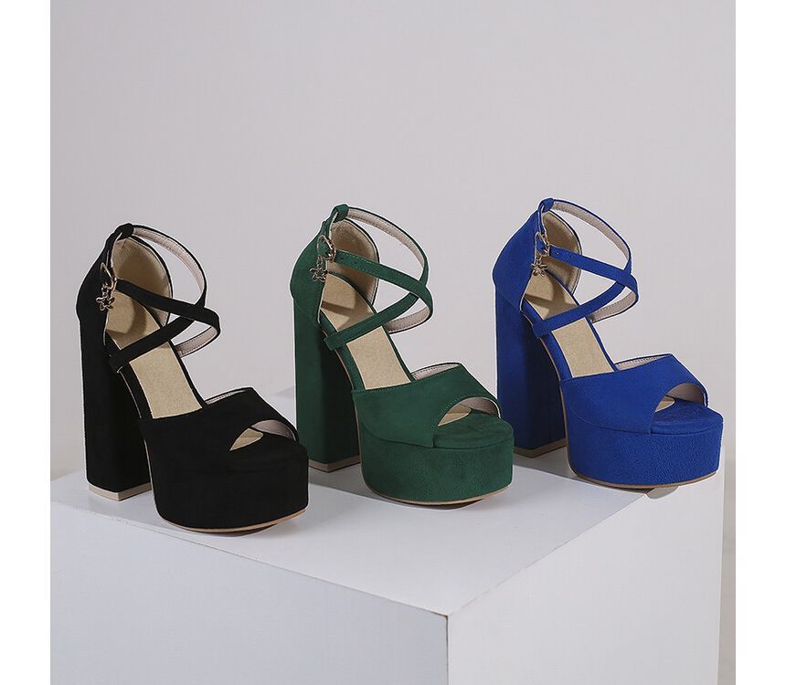 Sandals Platform Heel Chunky Ankle Strap