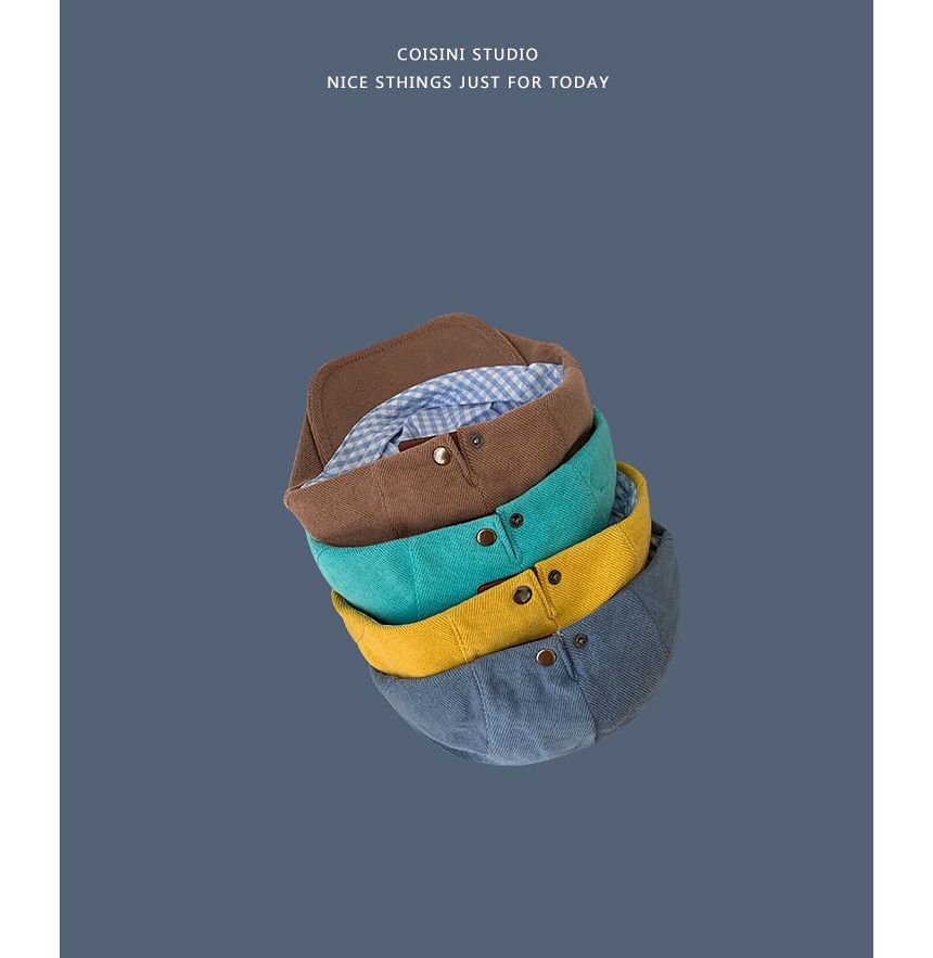 Cap Flat Plain Corduroy
