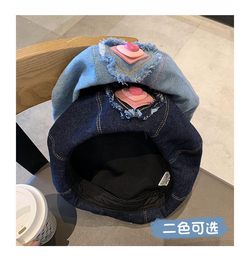Hat Denim Heart Beret