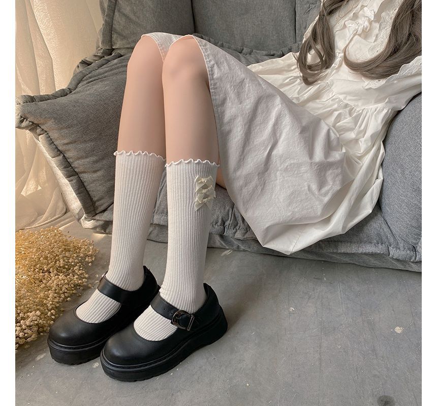 Bow Ruffle Trim Socks Egirldoll