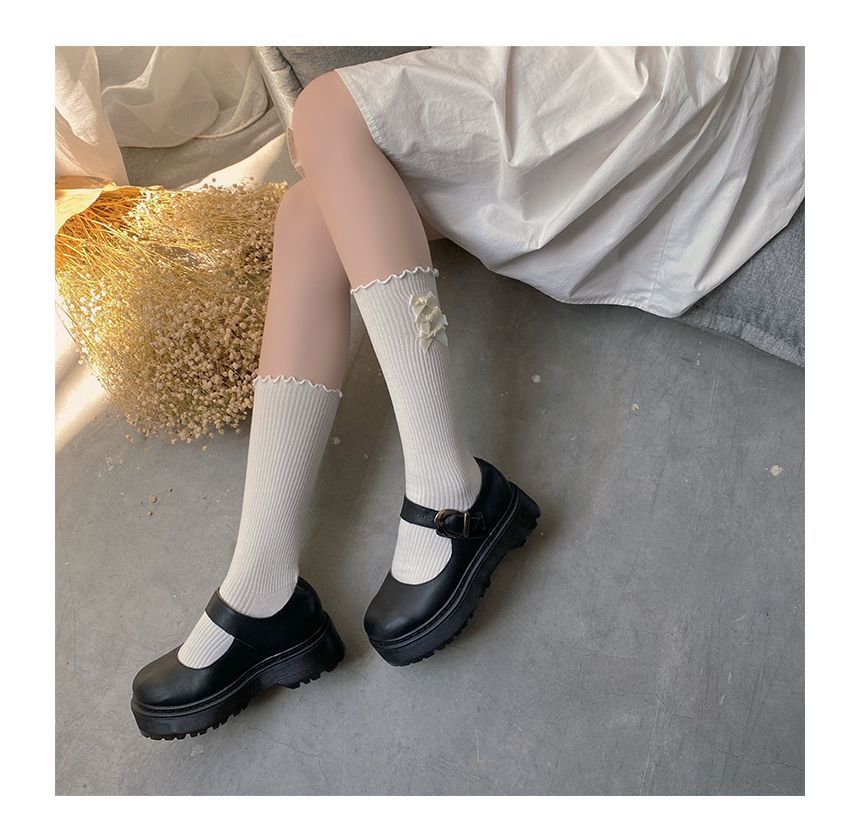 Bow Ruffle Trim Socks Egirldoll