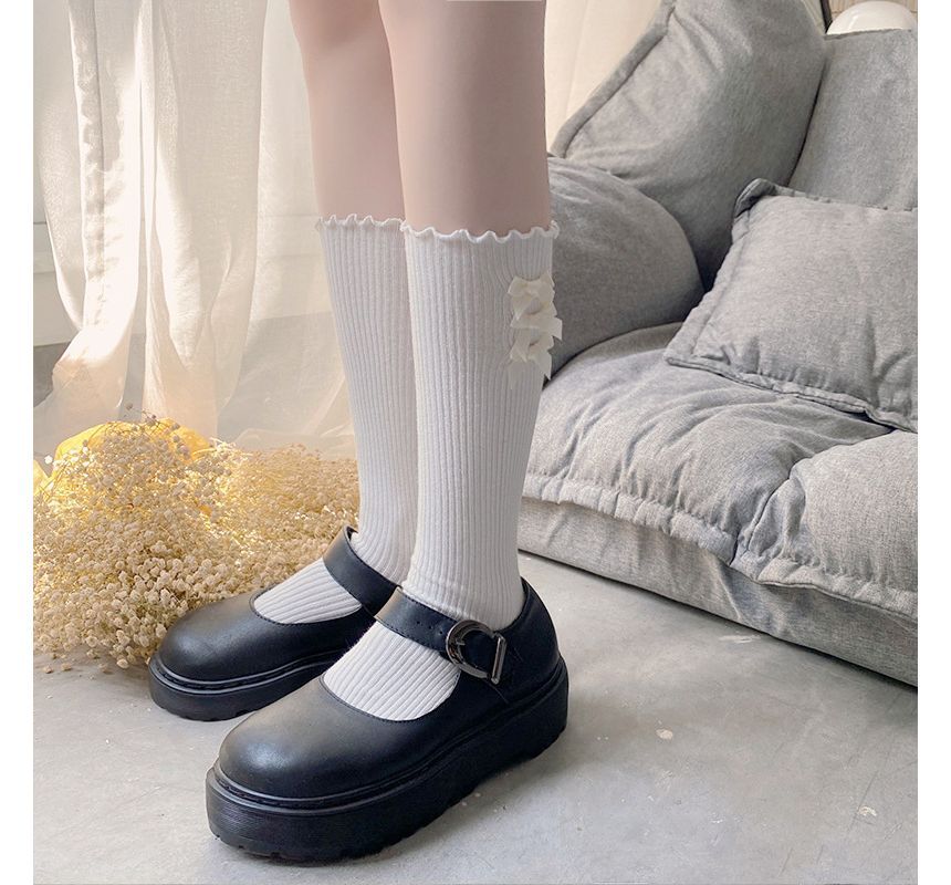 Bow Ruffle Trim Socks Egirldoll