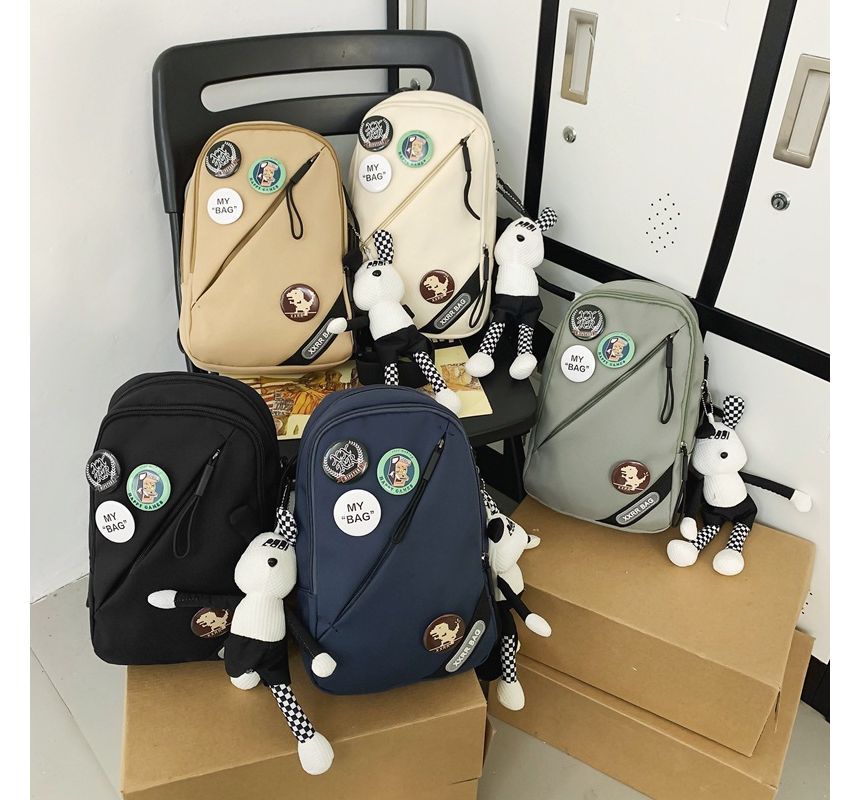 Nylon Sling Badge Lettering Bag Charm Set / Applique