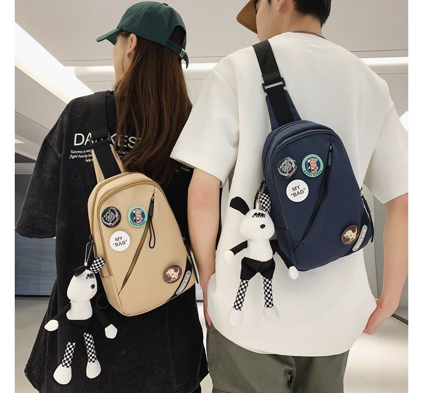 Nylon Sling Badge Lettering Bag Charm Set / Applique