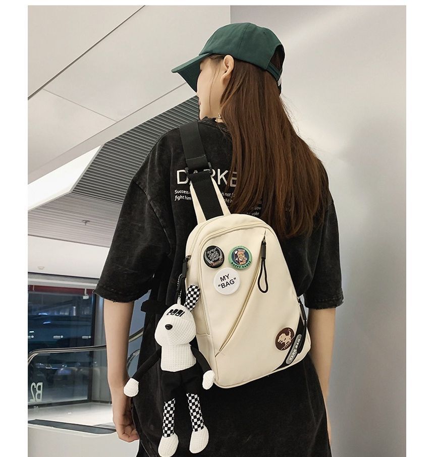 Nylon Sling Badge Lettering Bag Charm Set / Applique