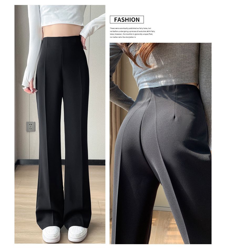 High Waist Plain Bootcut Dress Pants (Various Designs)