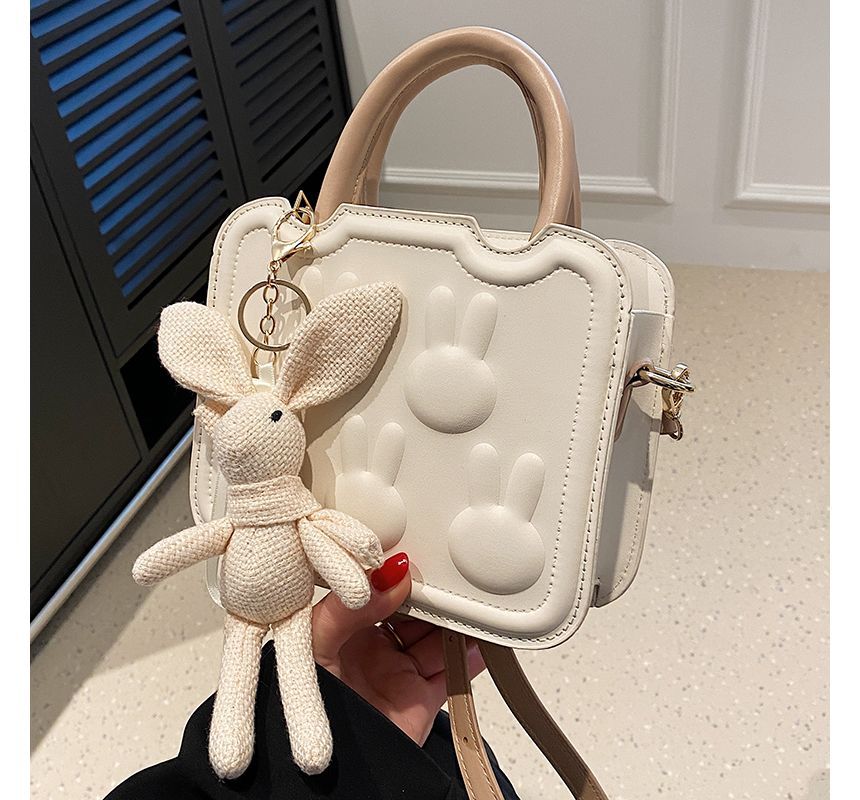 Leather Faux Rabbit Top Bag Crossbody Handle