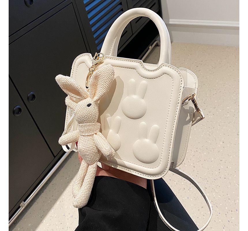 Leather Faux Rabbit Top Bag Crossbody Handle