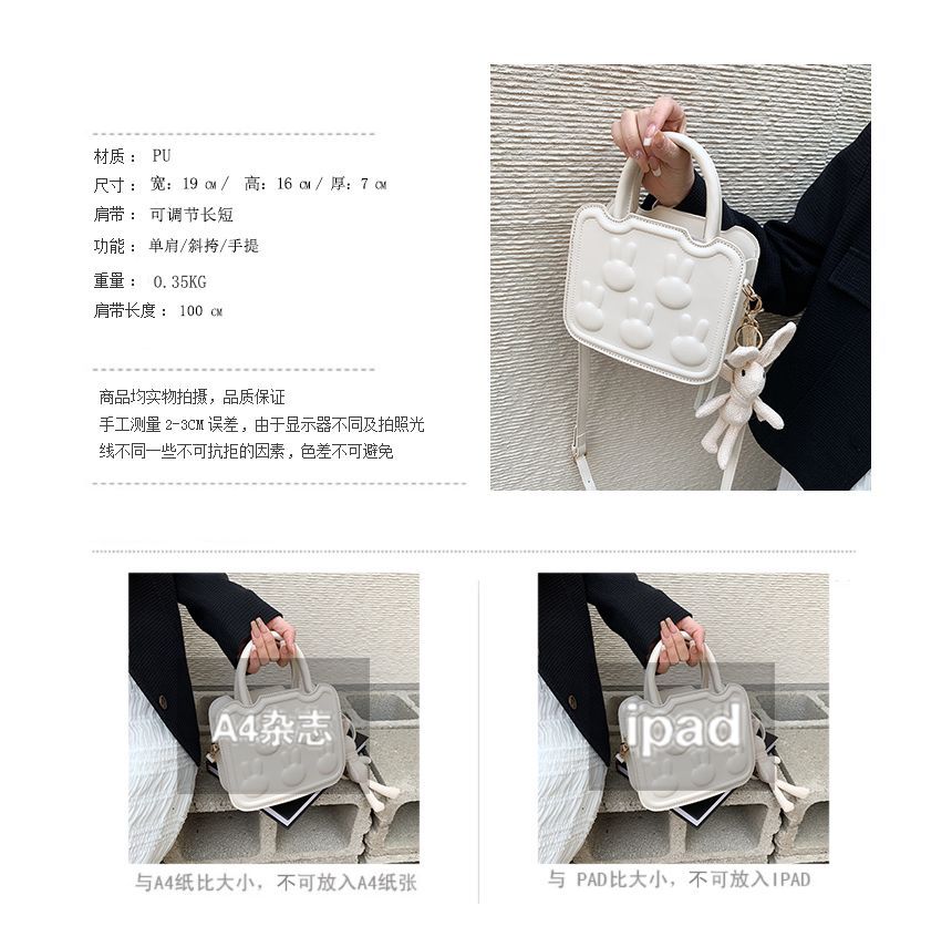 Leather Faux Rabbit Top Bag Crossbody Handle