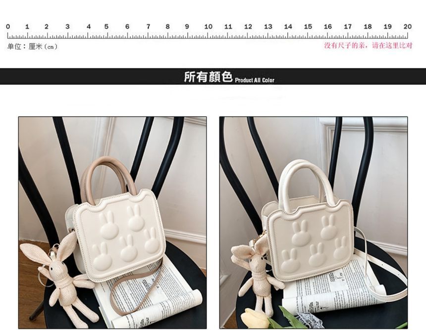 Leather Faux Rabbit Top Bag Crossbody Handle