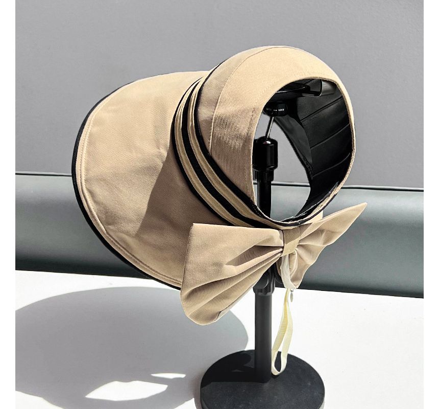 Hat Striped Visor Bow