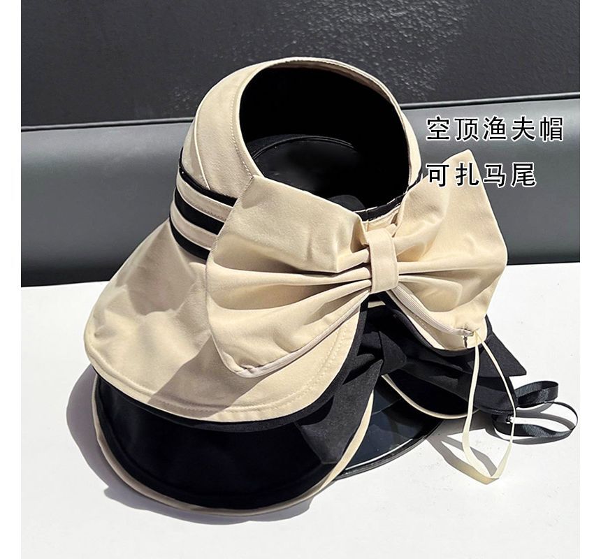 Hat Striped Visor Bow