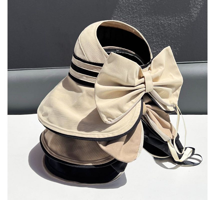 Hat Striped Visor Bow