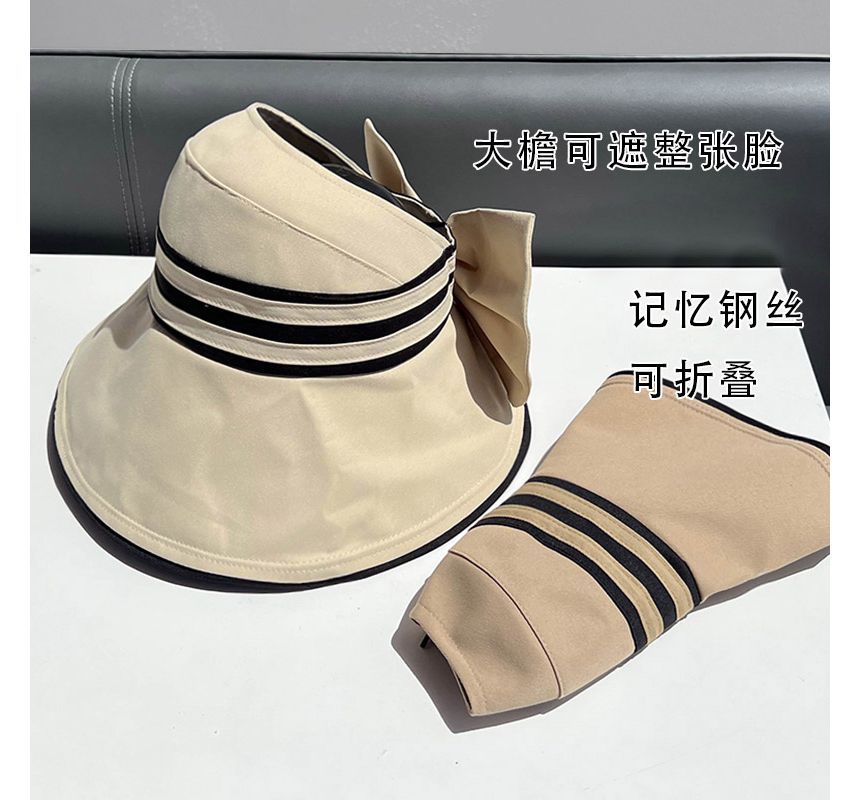 Hat Striped Visor Bow