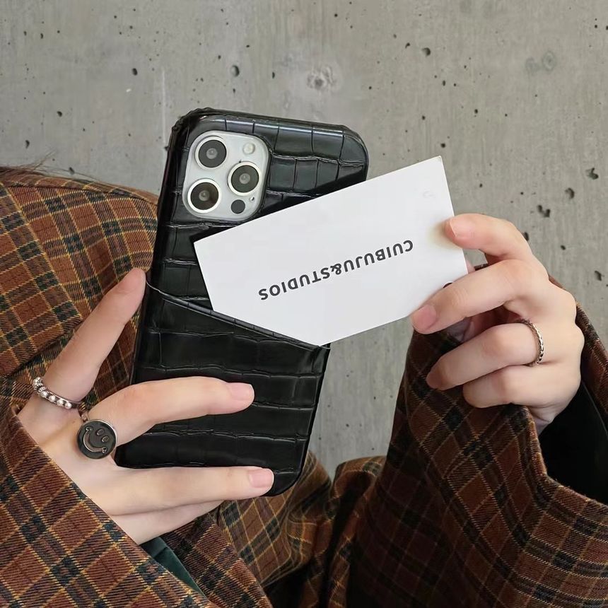 Card Holder Phone Faux Leather Case