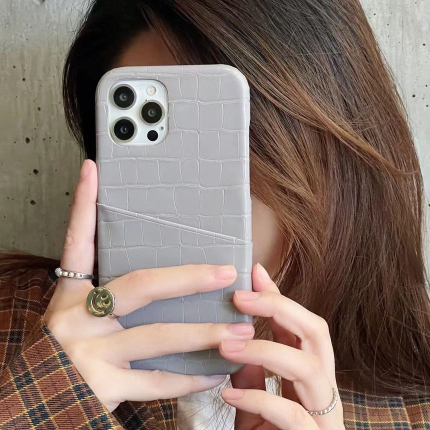 Card Holder Phone Faux Leather Case