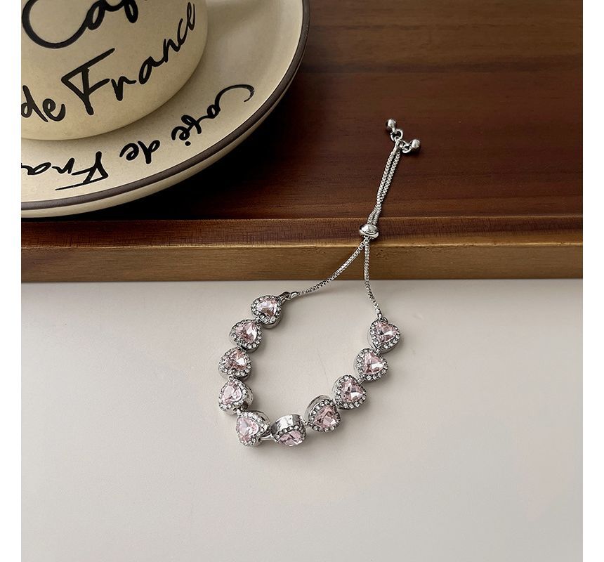 Heart Bracelet Alloy Rhinestone