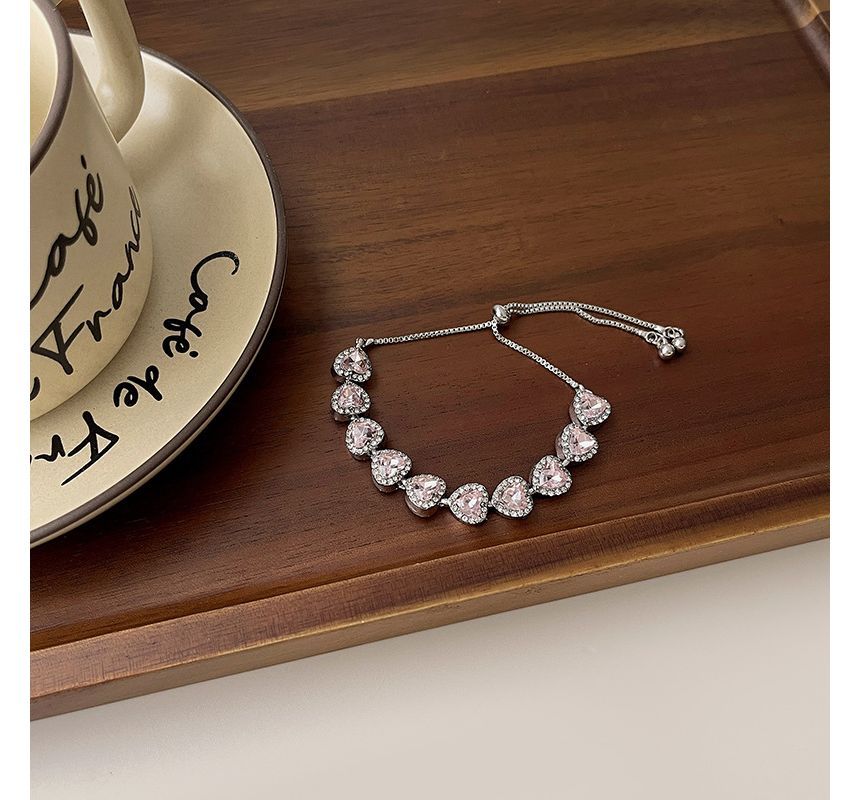 Heart Bracelet Alloy Rhinestone