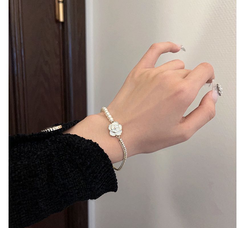 Alloy Faux Bracelet Floral Pearl