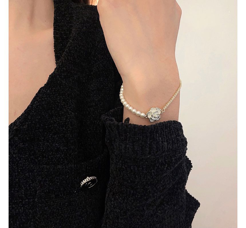 Alloy Faux Bracelet Floral Pearl