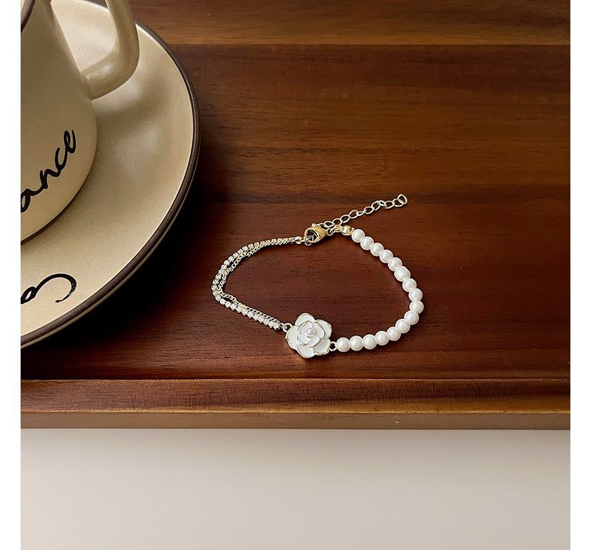 Alloy Faux Bracelet Floral Pearl