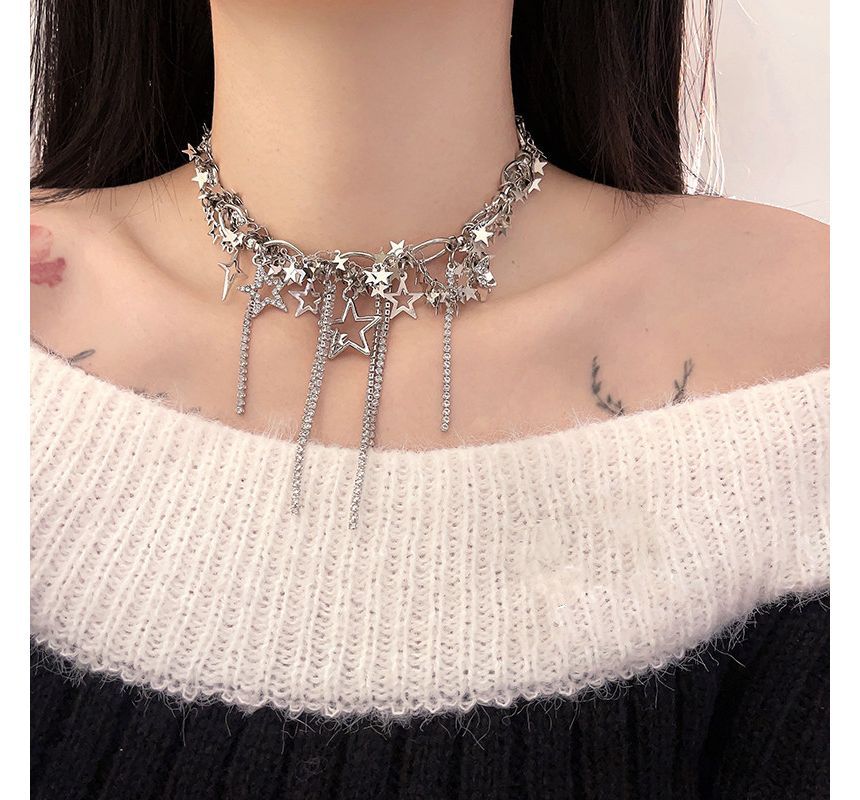Fringed Alloy Star Choker