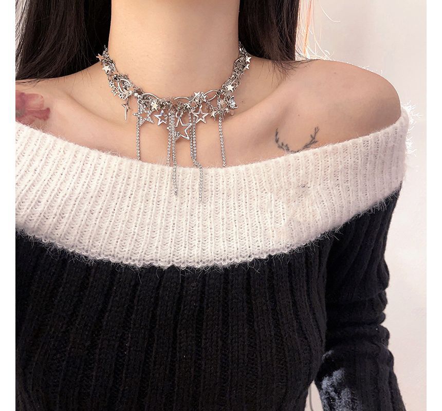 Fringed Alloy Star Choker