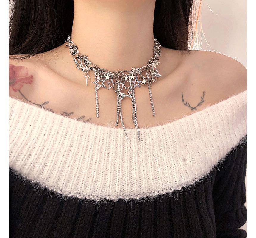 Fringed Alloy Star Choker