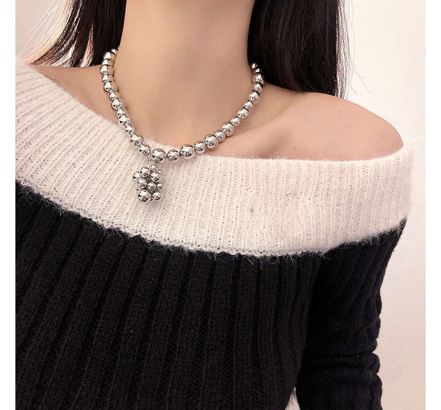 Pendant Bead Choker Alloy