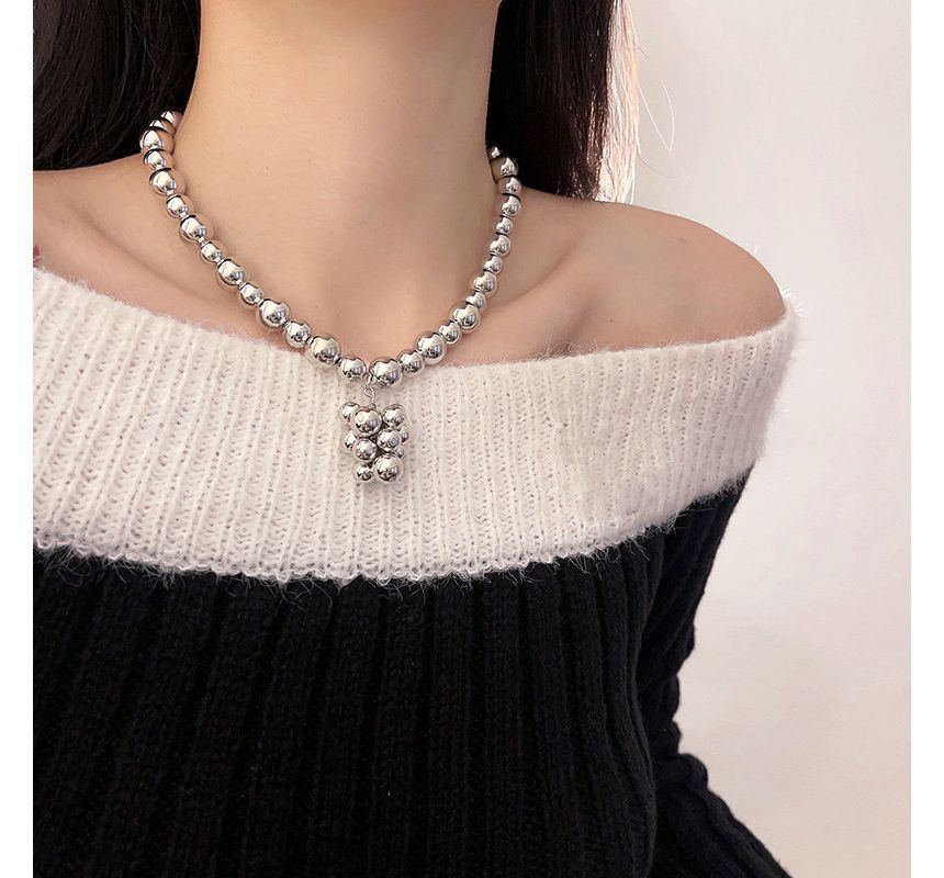 Pendant Bead Choker Alloy