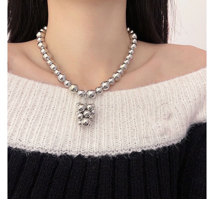 Pendant Bead Choker Alloy