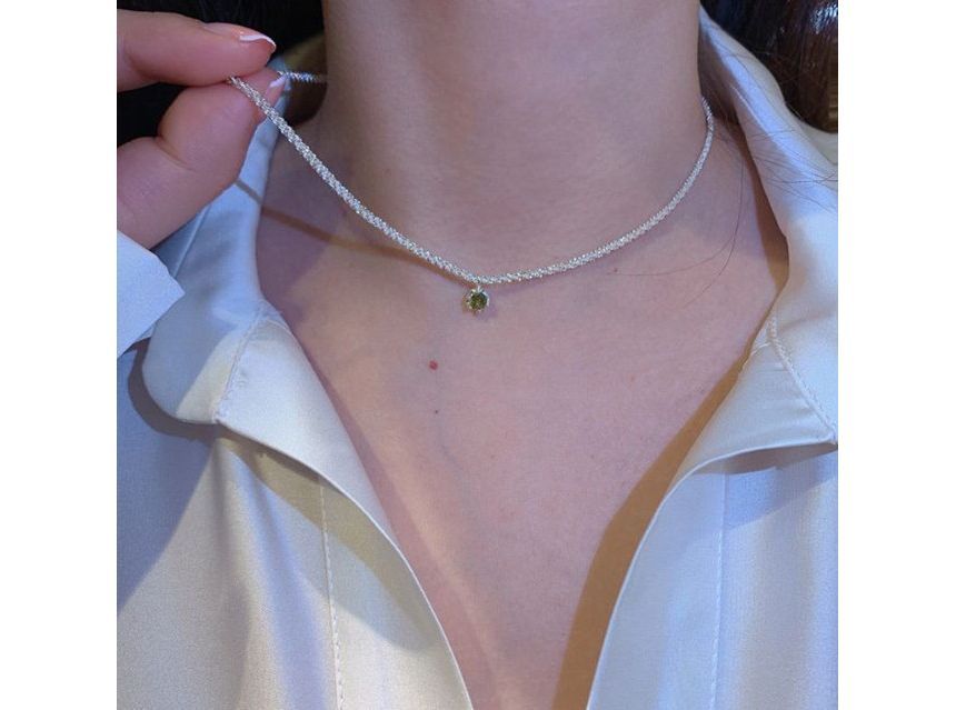 Alloy Rhinestone Choker Pendant