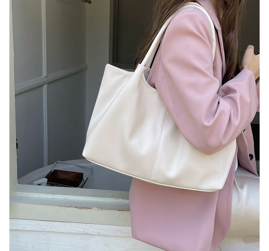 Tote Plain Faux Leather Shoulder