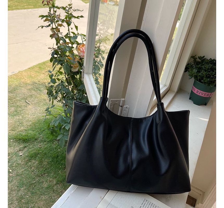 Tote Plain Faux Leather Shoulder