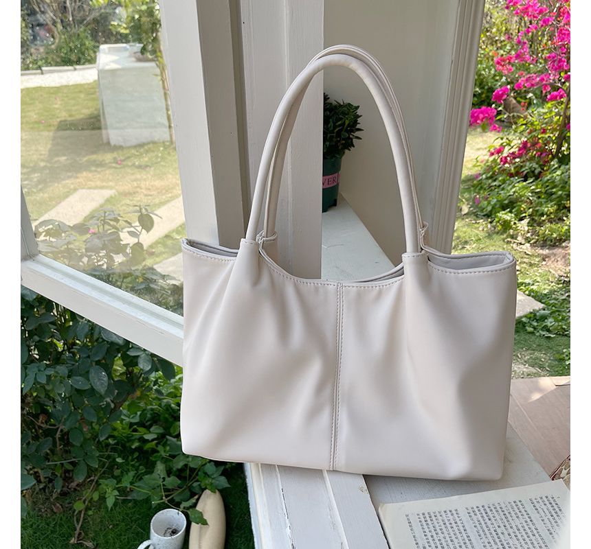 Tote Plain Faux Leather Shoulder
