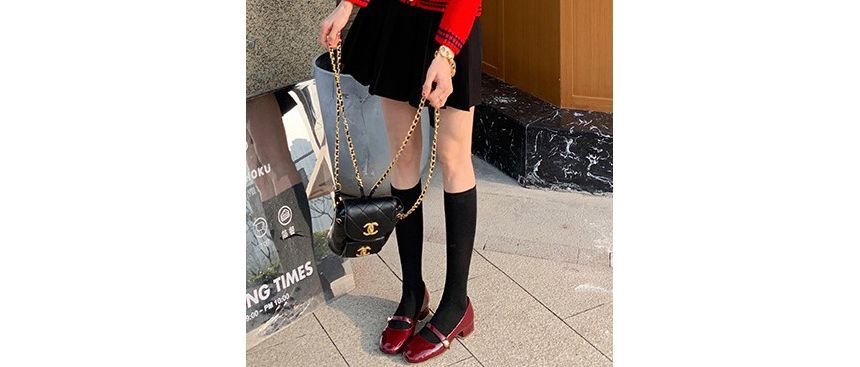 Block Designs) Heel Jane Plain (Various Pumps Mary