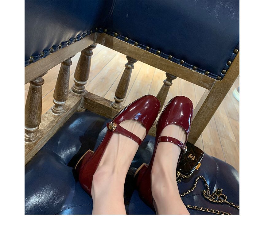 Block Designs) Heel Jane Plain (Various Pumps Mary