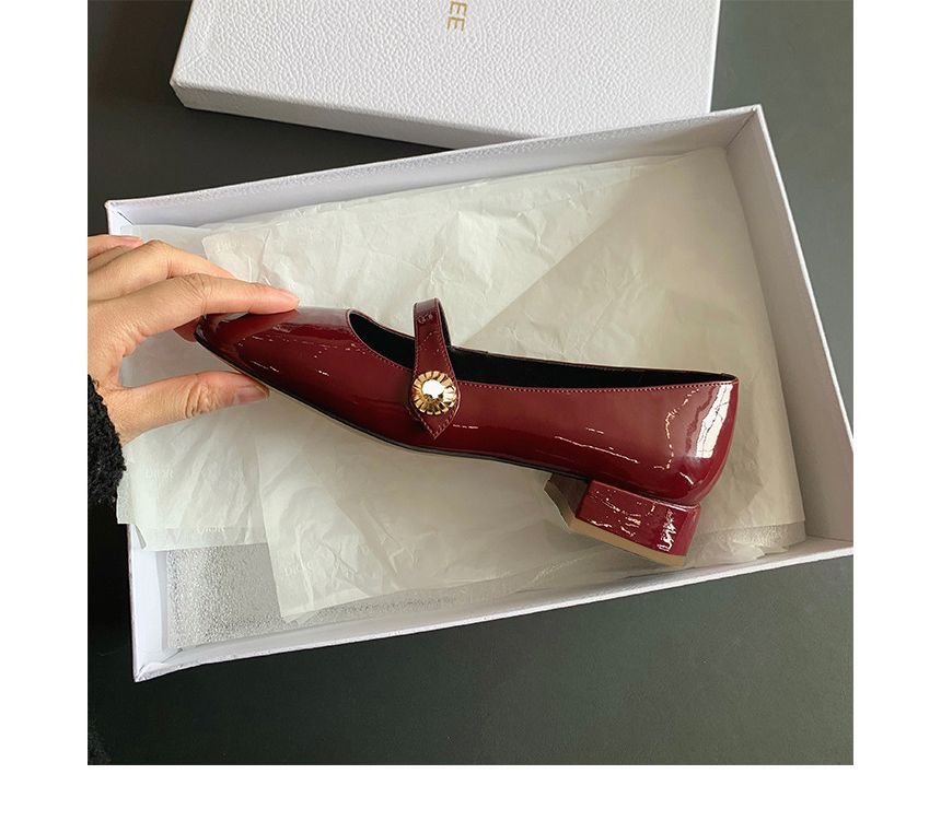 Block Designs) Heel Jane Plain (Various Pumps Mary