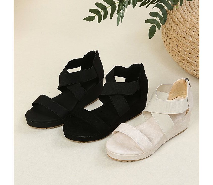 Criss Cross Wedge Sandals