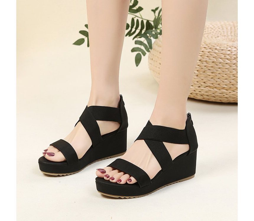 Criss Cross Wedge Sandals