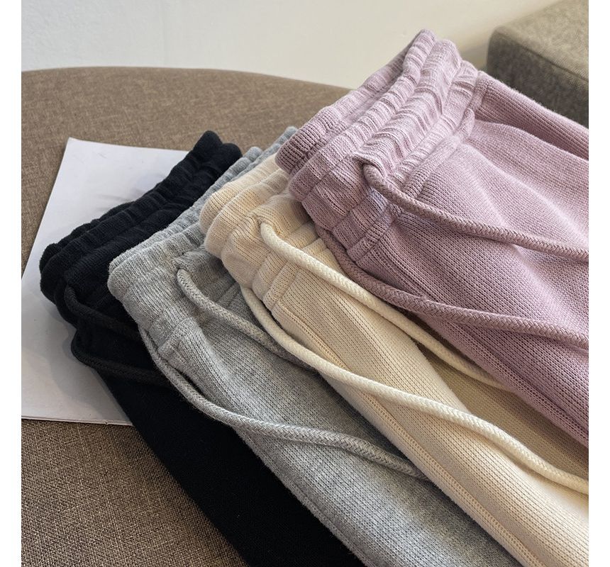 Drawstring Lettering Shorts Waist