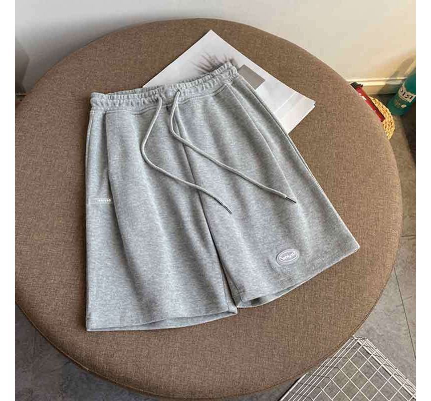 Drawstring Lettering Shorts Waist